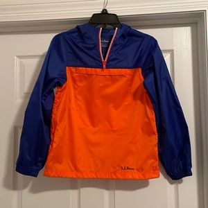 Brand new LLBean boys 1/4 zip windbreaker jacket/rain coat- size 10-12 boys